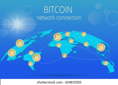 Block chain concept Digital Bitcoin Golden coin with Bitcoin symbol in electronic environment coins Cryptocurrency physical colored bitcoin coins 