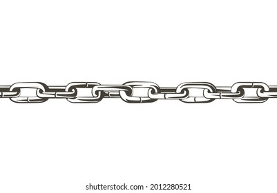 Block chain. Chain consists of network connections, leadership in business, teamwork, partnership, friendship, teamwork, prison, dependence, concept. Vector seamless vintage line pattern illustration.