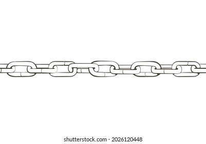 Block chain. Chain consists of network connections, leadership in business, teamwork, partnership, friendship, teamwork, prison, dependence, concept. Vector seamless vintage line pattern illustration.