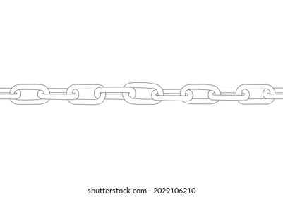 Block chain. Chain consists of network connections, leadership in business, teamwork, partnership, friendship, teamwork, prison, dependence, concept. Vector seamless vintage line pattern illustration.