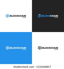Block chain crypto currency digital money abstract logotype with different colors of logo and background