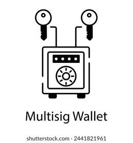 Block chain Currencies Linear Icon 

