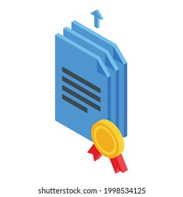 Blockiert Kettendateien. Isometrisch aus Blockkettendateien Vektorsymbol für Webdesign einzeln auf weißem Hintergrund