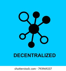 Block chain flat icon. Decentralized symbol. Vector Illustration. Block Chain Technology Concept.