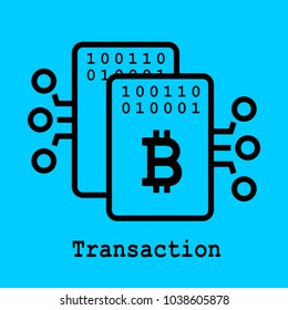 Block chain flat icon. Transaction symbol. Vector Illustration. Block Chain Technology Concept.