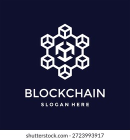 Plantilla de Vector de diseño de logotipo de concepto de tecnología hexagonal