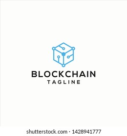 block chain hexagon technology logo icon illustration vector graphic download