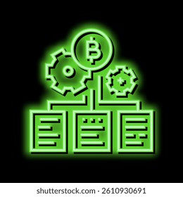 block chain ico neon light sign vector. block chain ico illustration