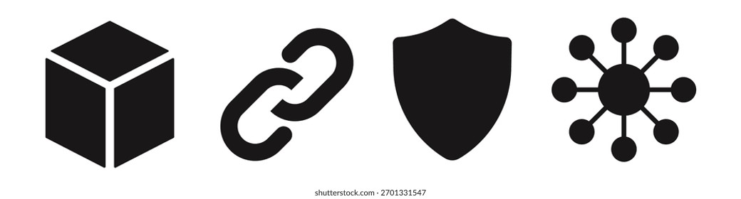 Block chain icon. Crypto system icon