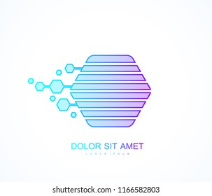 Block chain icon or logo element template. Crypto currency. Blockchain concept. Vector illustration