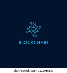 Block chain icon logo template