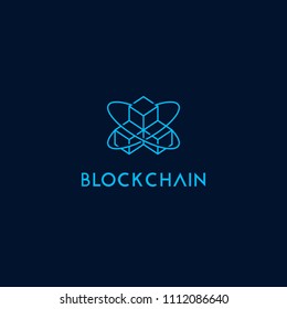 Block chain icon logo template