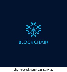 Block chain icon logo template