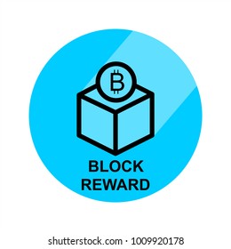 Block chain Icon with long shadow in circle.