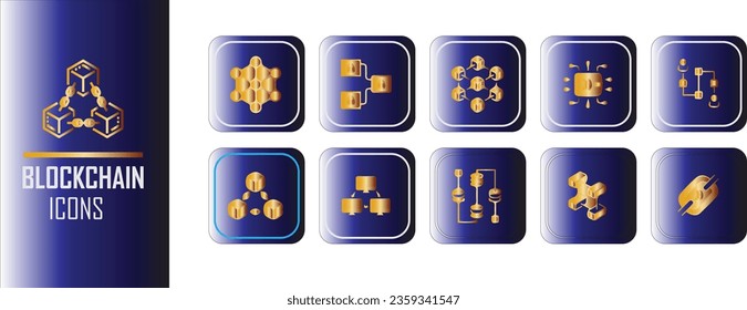 block chain icon vector gradient colour