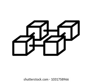 block chain icon, vector illustration