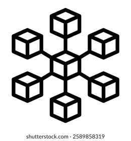 Block Chain Line Icon Design For Personal And Commercial use