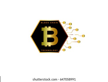Block Chain logo, Bitcoin vector icon, template. svg