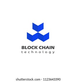 Block chain logo design. Crypto currency mining icon. Bitcoin service. 
