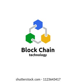 Block chain logo design. Crypto currency mining icon. Bitcoin service. 