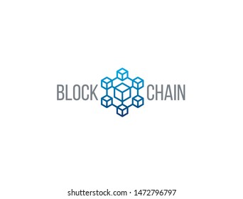 Block chain logo design. Modern technology logotype. Crypto currency vector Illustration.