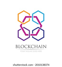 
Block Chain Logo Technology Icon. Digital Vector Modern Symbol. Company Logo Design Inspiration.