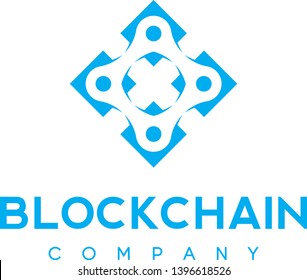 Block chain Logo Template. Technology design inspiration.