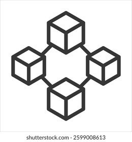 Block Chain Outline Icon Vector Illustration