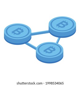 Block chain scheme icon. Isometric of Block chain scheme vector icon for web design isolated on white background