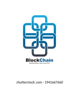 Block chain Technology Abstract Vector Sign, Symbol or Logo Template.

