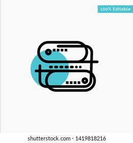 Block chain Technology, Address, Network, Payment turquoise highlight circle point Vector icon