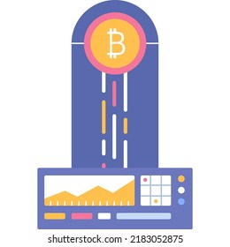 Block chain technology icon bitcoin mining vector