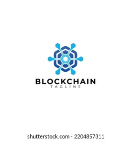 Block chain technology logo icon vector isolated