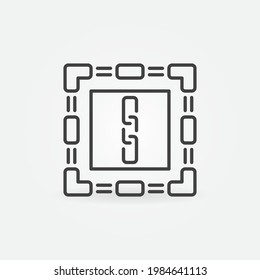 Block Chain vector concept minimal Blockchain icon or sign in outline style