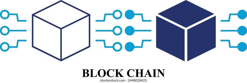 Blockketten-Websymbole im Linien- und Füllstil. Set von hochwertigen Informationstechnologie-Zeichen für Web und mobiles App. Bunte bearbeitbare Icon-Satz von IT und Gadgets.