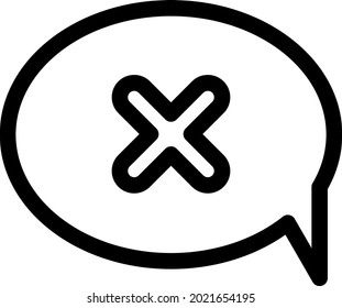 Block Chat Outline Vector Icon Design

