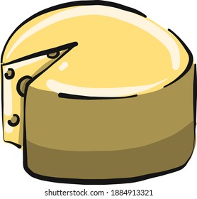 Block of cheese,illustration,vector on white background