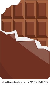 Bloque de chocolate, ilustración, vector sobre fondo blanco.