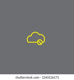Block cloud vector icon