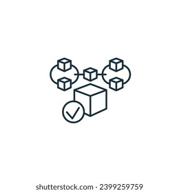 Symbol für die Bestätigung blockieren. Einfarbiges einfaches Zeichen aus der Blockchain-Kollektion. Blockbestätigungssymbol für Logos, Vorlagen, Webdesign und Infografiken.