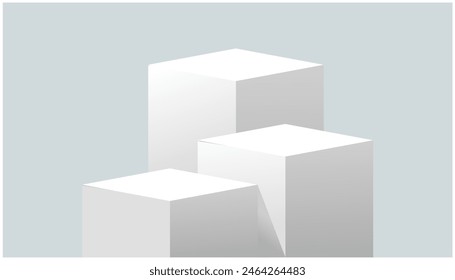 block cube podium stage 3d Abstract minimal scene mockup products display, Stage showcase. Vector geometric form