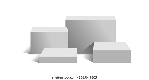 block cube podium stage 3d Abstract minimal scene mockup products display, Stage showcase. Vector geometric form.