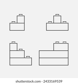Block cube toy. Construction plastic game. Puzzle tower. Vector illustration