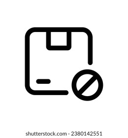 Block Delivery icon in trendy outline style isolated on white background. Block Delivery silhouette symbol for your website design, logo, app, UI. Vector illustration, EPS10.