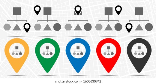 Block diagram icon in location set. Simple glyph, flat illustration element of charts and diagrams theme icons