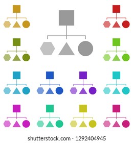 block diagram icon in multi color. Simple glyph, flat vector of Charts and diagrams icons for UI and UX, website or mobile application