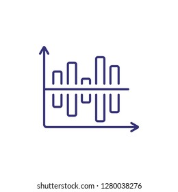 Block diagram line icon. Arrow, statistic, graphic. Presentation concept. Vector illustration can be used for topics like business, strategy, meeting