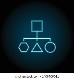 block diagram neon icon. Simple thin line, outline vector of charts and diagrams icons for UI and UX, website or mobile application