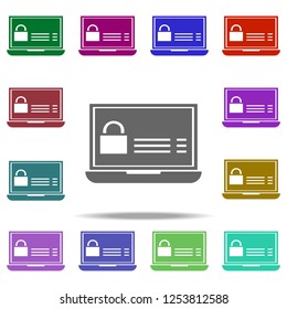 block documents in your computer icon. Elements of Hacker in multi color style icons. Simple icon for websites, web design, mobile app, info graphics