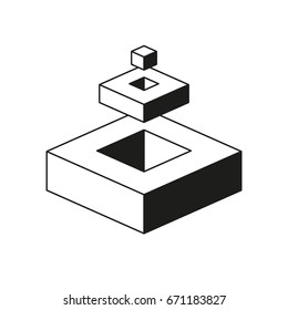 Block figure with optical effect